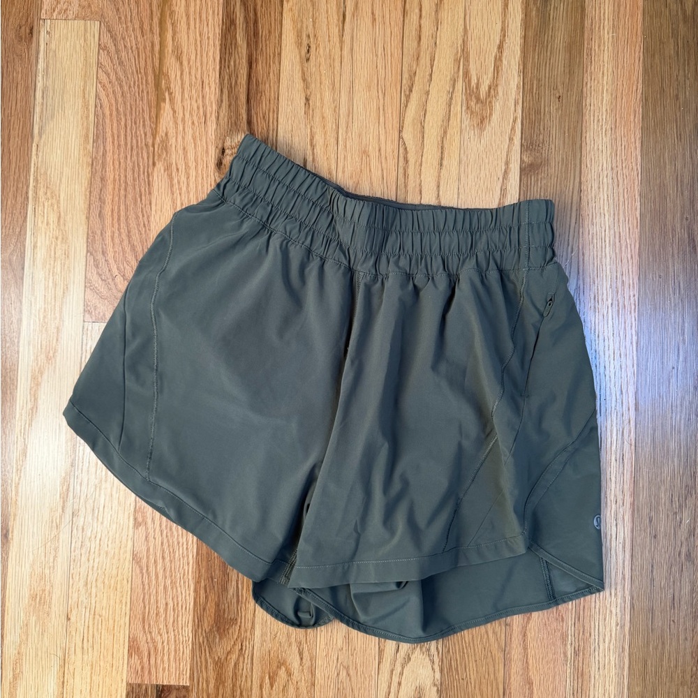 Track That High-Rise Lined Short 5" Army Green - Size 6